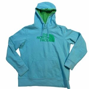 The North Face Aqua Hoodie with Lime Accents Womens Large